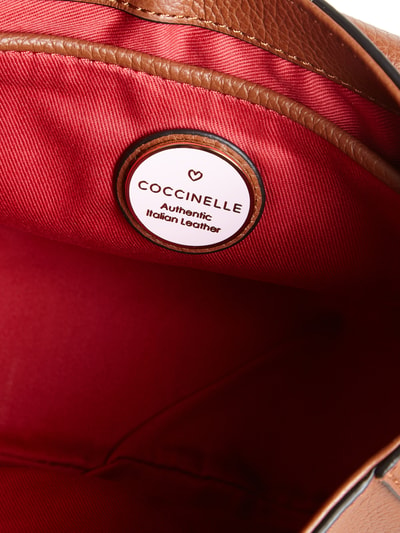 Coccinelle Leren saddle-tas met logo-applicatie  Cognac - 4