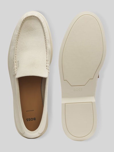 BOSS Slipper aus echtem Leder Offwhite 4