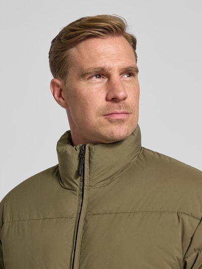 Tom Tailor Denim Regular fit gewatteerd jack met opstaande kraag Olijfgroen - 3