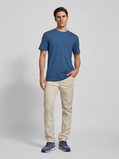 Tom Tailor Regular fit T-shirt in piquélook Donkerblauw - 1