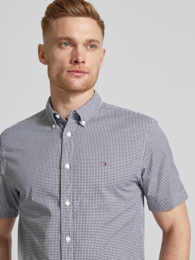 Tommy Hilfiger Vrijetijdsoverhemd met labelstitching, model 'GINGHAM' Marineblauw - 3