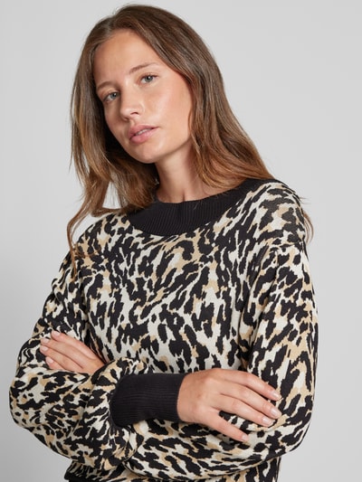 YAS Gebreide pullover met opstaande kraag, model 'FONNY' Zwart - 3