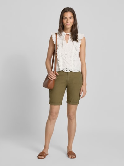 MAC Regular Fit Bermudas mit Paspeltaschen am Gesäß Oliv 1