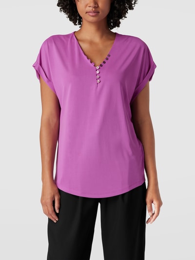 Christian Berg Woman Blusenshirt mit Zierknopfleiste Fuchsia 4