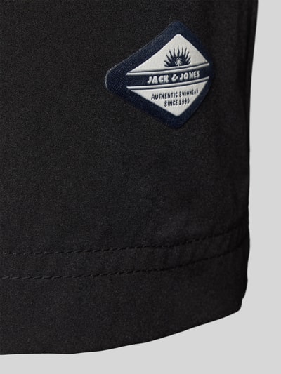 JACK & JONES straight fit zwembroek met logodetail model 'Maui' Zwart - 2