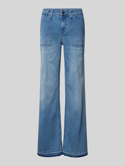 Milano Italy Wide leg jeans met siernaden Blauw - 2