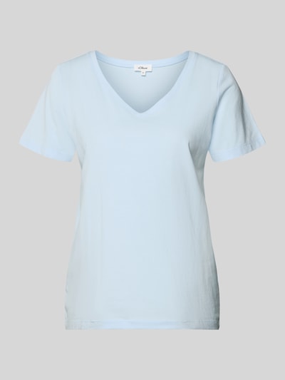 Produktfoto, Regular Fit T-Shirt aus Baumwoll-Mix von s.Oliver RED LABEL, efekt: jednolity kolor, krój regular fit, dekolt w serek, krótki rękaw, wykończenie materiału: dżersej, mieszanka bawełny