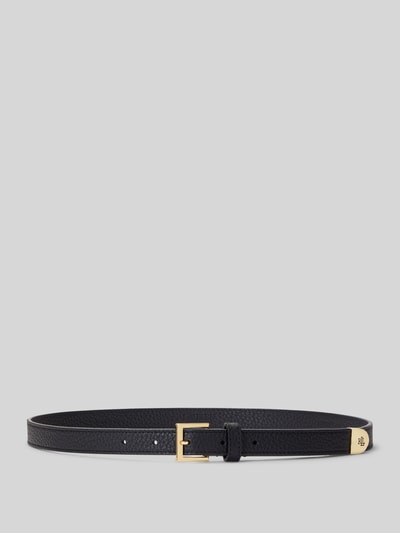 Lauren Ralph Lauren Riem van echt leer met logodetail Zwart - 1