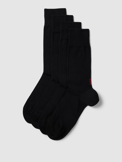 HUGO Socken mit gerippten Abschlüssen im 4er-Pack Black 1