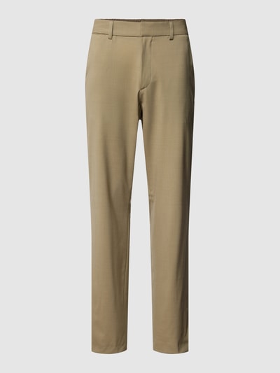 BOSS Pantalon met persplooien, model 'Genius' Rietgroen - 2