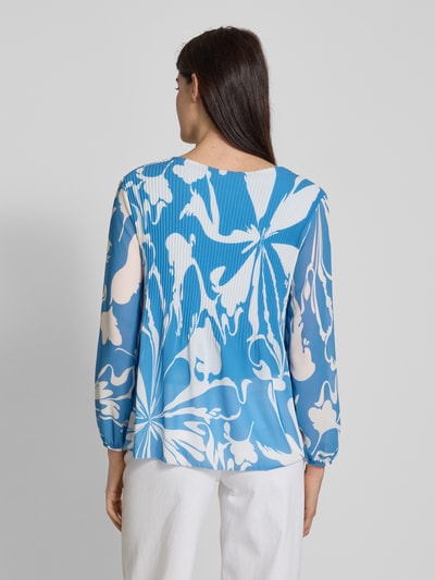 ZABAIONE Regular fit blouse met plissévouwen Oceaanblauw - 5