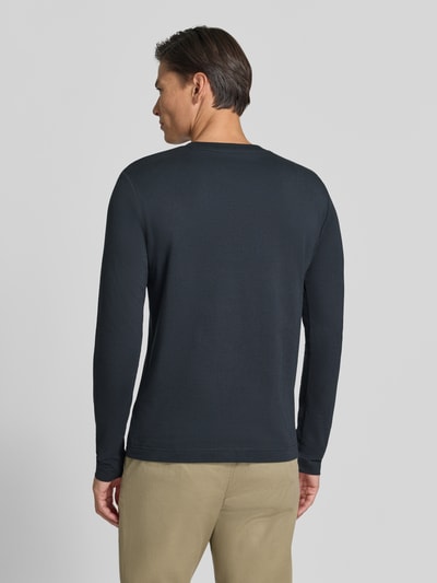 Marc O'Polo Shaped Fit Langarmshirt aus reiner Baumwolle Marine 5