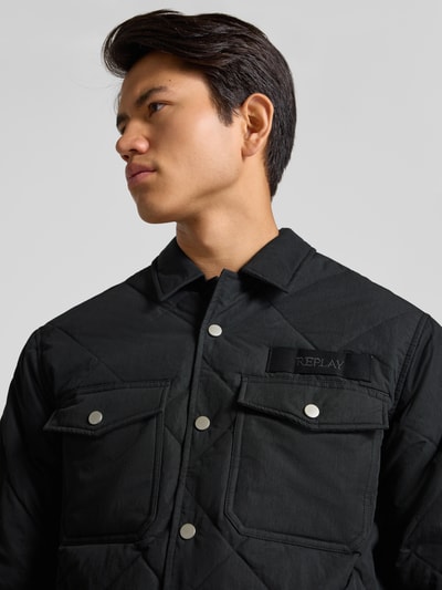 Replay Overhemdjack met kentkraag Zwart - 3