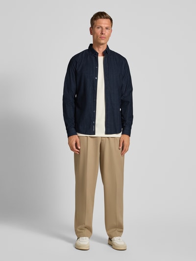 Casual Friday Regular Fit Freizeithemd mit Button-Down-Kragen Modell 'PONTUS' Dunkelblau 1