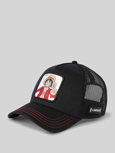 Capslab Trucker Cap mit Motiv-Badge Modell 'Luffy' Black 1