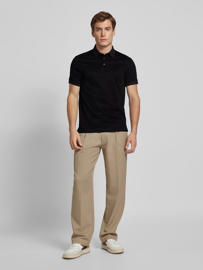 Emporio Armani Regular Fit Poloshirt mit Label-Print Black 1