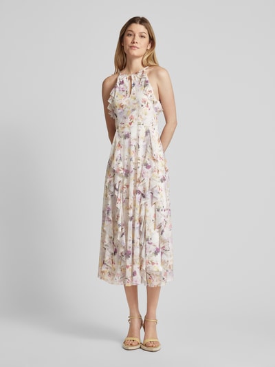 Ted Baker Midi-jurk met bloemenmotief en volants, model 'LAURIIN' Offwhite - 4