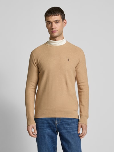 Polo Ralph Lauren Strickpullover mit Logo-Stitching Camel Melange 4