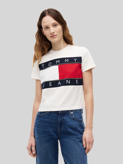 Tommy Jeans regular fit T-shirt van puur katoen met logoprint Wit - 4