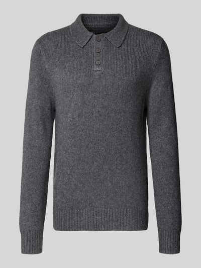 Jake*s Studio Men Regular Fit Pullover mit Baumwoll-Woll-Anteil Modell 'WALTER' Rauchblau Melange 1