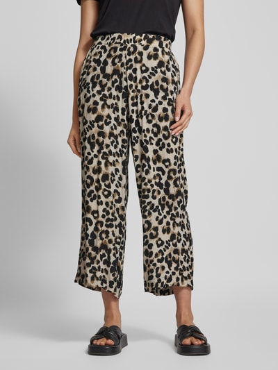 ICHI Regular Fit Stoffhose mit Animal-Print Modell 'MARRAKECH' Black 4