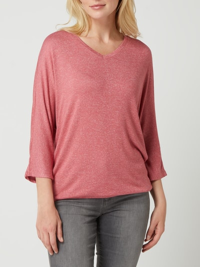 Tom Tailor Pullover mit angeschnittenen Ärmeln Pink Melange 4