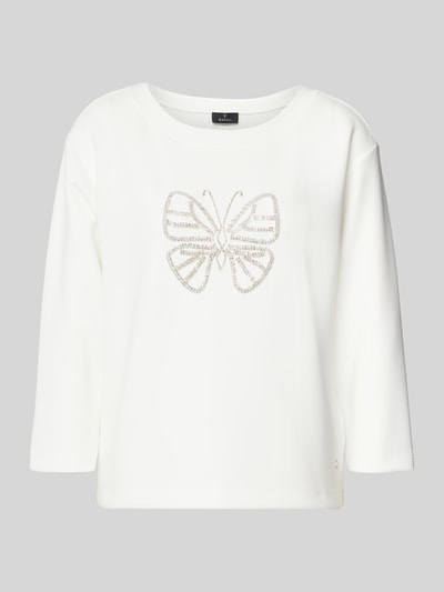 monari Sweatshirt mit Label-Detail Offwhite 1