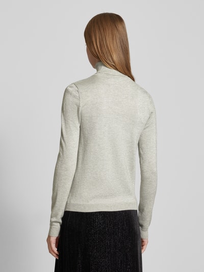 Vero Moda Shaped Fit Rollkragenpullover mit Glitzer-Effekt Modell 'HAPPYSHINE' Hellgrau 5