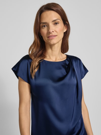 HUGO Blouseshirt van satijn met ronde hals Marineblauw - 3