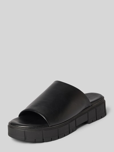 Tamaris Slides aus Leder mit Plateausohle Black 1