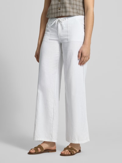 Gina Tricot Mid Waist Hose aus Leinen-Baumwoll-Mix Weiss 4