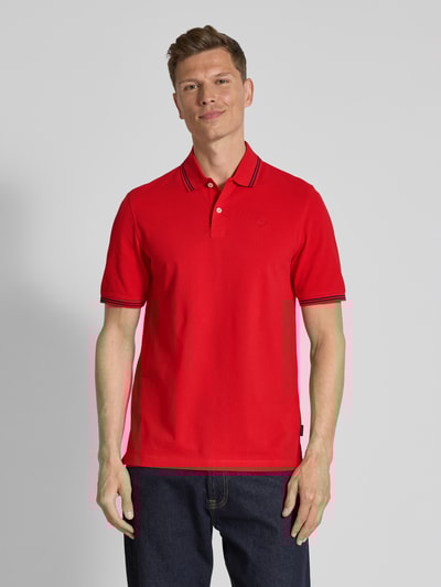 bugatti Regular fit poloshirt met labeldetail Rood - 4