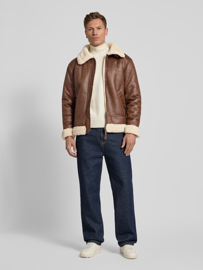 Alpha Industries Jack met ritssluiting Middenbruin - 1
