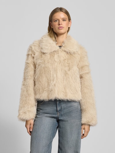 Only Kurtka z imitacji futra o kroju regular fit z wykładanym kołnierzem model ‘MANNY’ Écru 4