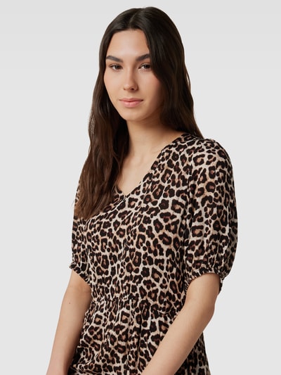 Kaffe Maxikleid aus Viskose mit Allover-Print Modell 'Isolde' Black 3