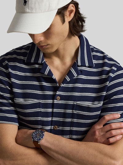 Polo Ralph Lauren Regular Fit Freizeithemd aus Baumwoll-Mix mit Lochmuster-Streifen Marine 3