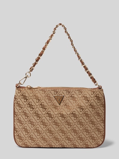 GUESS Shoulder Bag mit Allover-Brand-Stickereien Cognac 1