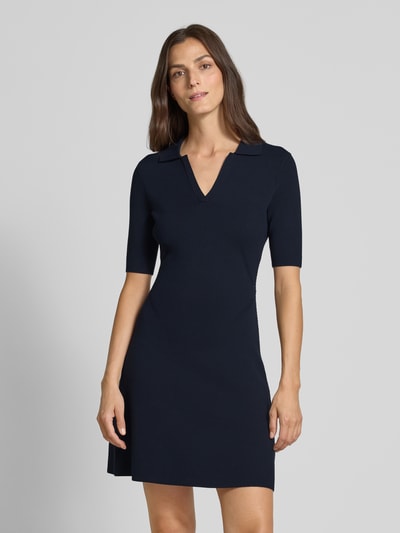 BOSS Tailliertes Minikleid aus Feinripp Marine 4
