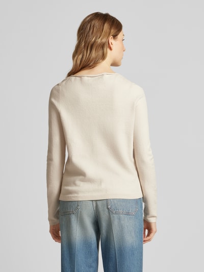 Marc O'Polo Regular Fit Pullover aus Baumwoll-Schurwoll-Mix mit U-Boot-Ausschnitt Sand 5