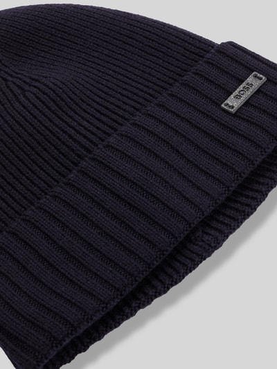 BOSS Muts van pure scheerwol  Donkerblauw - 4