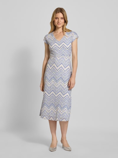 s.Oliver BLACK LABEL Getailleerde midi-jurk van gebreide jersey Blauw - 4