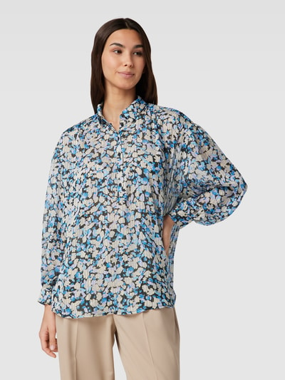 Jake*s Casual Blouse met bloemmotief Koningsblauw - 4