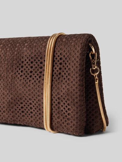 Produktfoto, braune Clutch mit Schulterkette Modell 'FoldLaserClutch' von Jake*s aus weichem Lochmuster-Material, Damen Clutch / Abendtasche von Jake*s Cocktail
