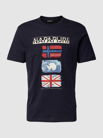 Napapijri T-shirt met labelprint, model 'GORFOU' Marineblauw - 2