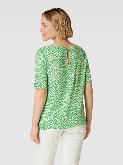 ICHI Blouseshirt van viscose met all-over motief, model 'Marrakech' Groen - 5