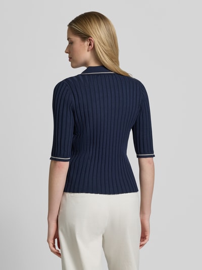 VERO MODA Slim Fit Poloshirt aus Viskose-Mix Modell 'SIMOSA' Dunkelblau 5