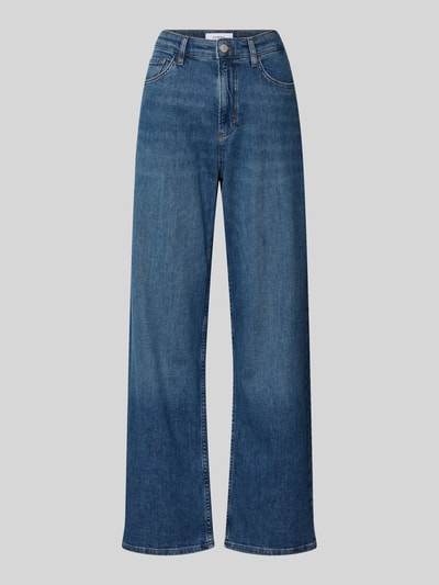 Produktfoto, Jeans mit 5-Pocket-Design von comma aus blauem Baumwoll-Mix mit Stretch, lockerer Schnitt, sichtbare Nähte, glatte Textur