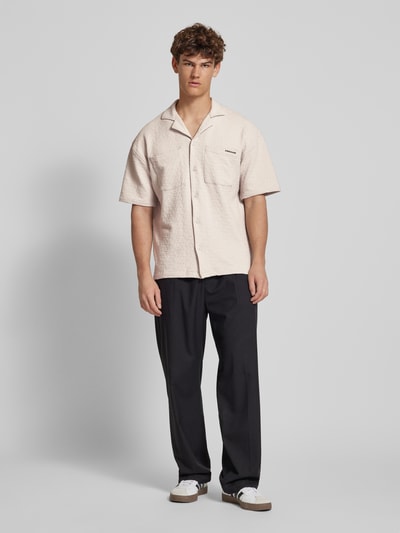 Pegador Koszula casualowa o kroju oversized z rękawem o dł. 1/2 model ‘ACADO’ Beżowy 1