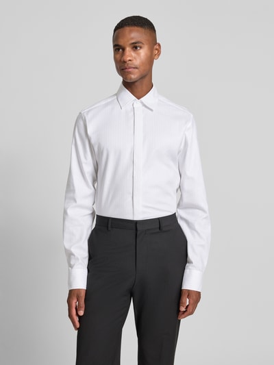 ETERNA Koszula biznesowa o kroju slim fit z kołnierzykiem typu kent Biały 4