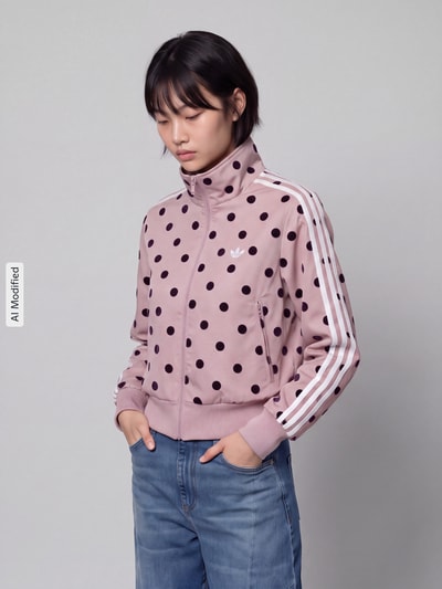 adidas Originals Regular Fit Sweatjacke mit Allover-Muster Modell 'FIREBIRD' Rosa 4